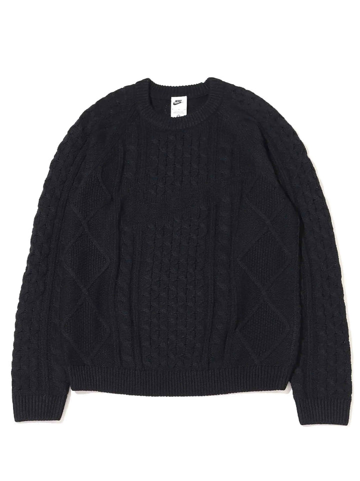 Nike NL Cable Knit Long Sleeve Sweater Black Prior