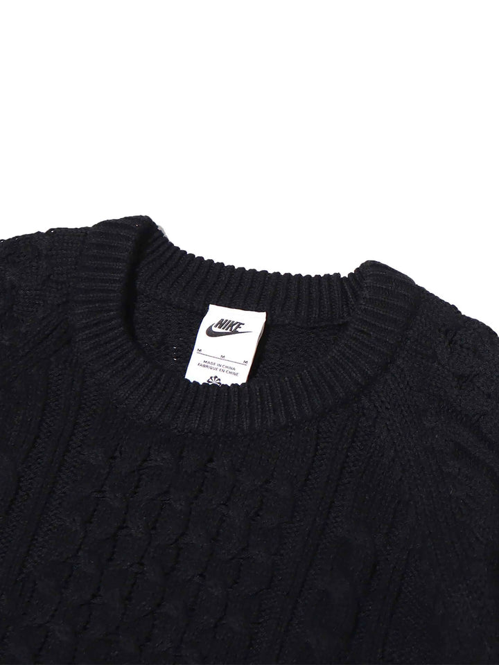 Nike NL Cable Knit Long Sleeve Sweater Black Prior