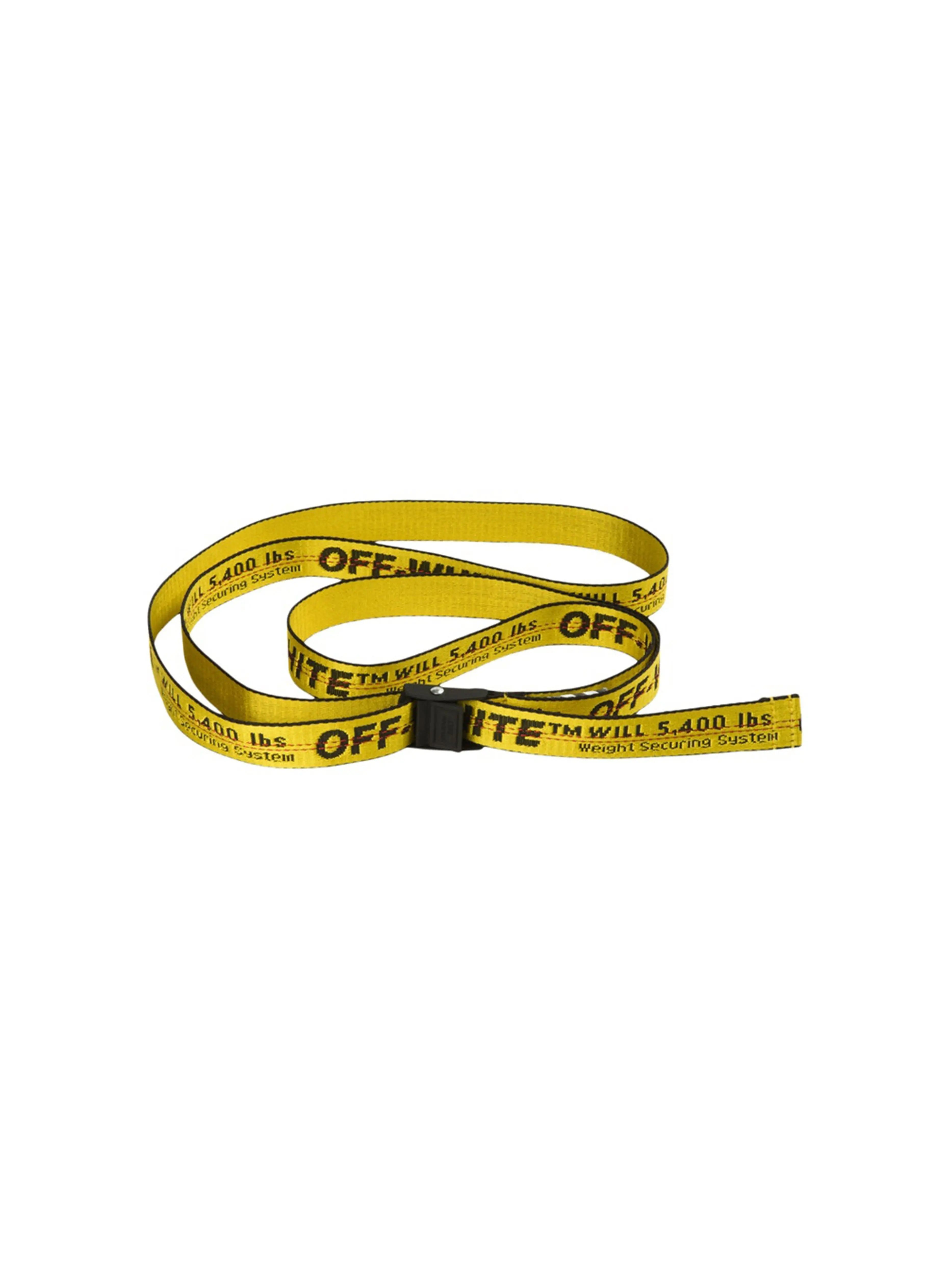 OFF WHITE Mini Industrial Belt SS19 Yellow Black Streetwear Prior