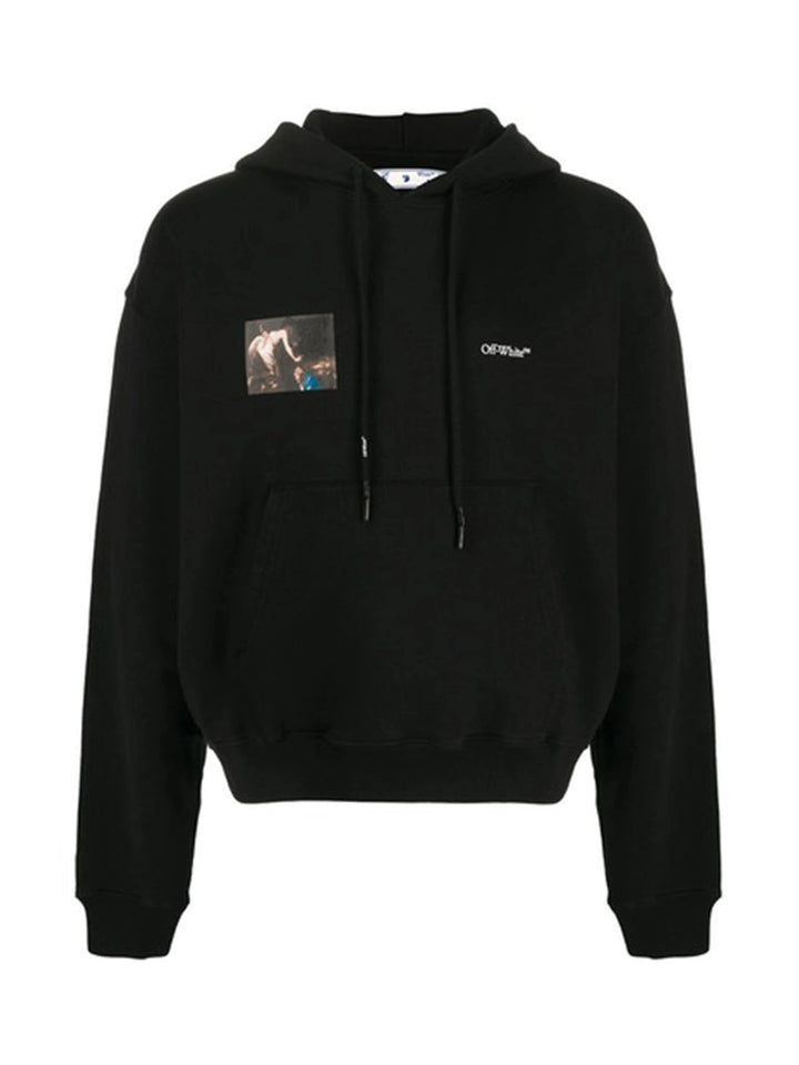 OFF-WHITE Oversize Fit Caravaggio Angel Hoodie Black Prior