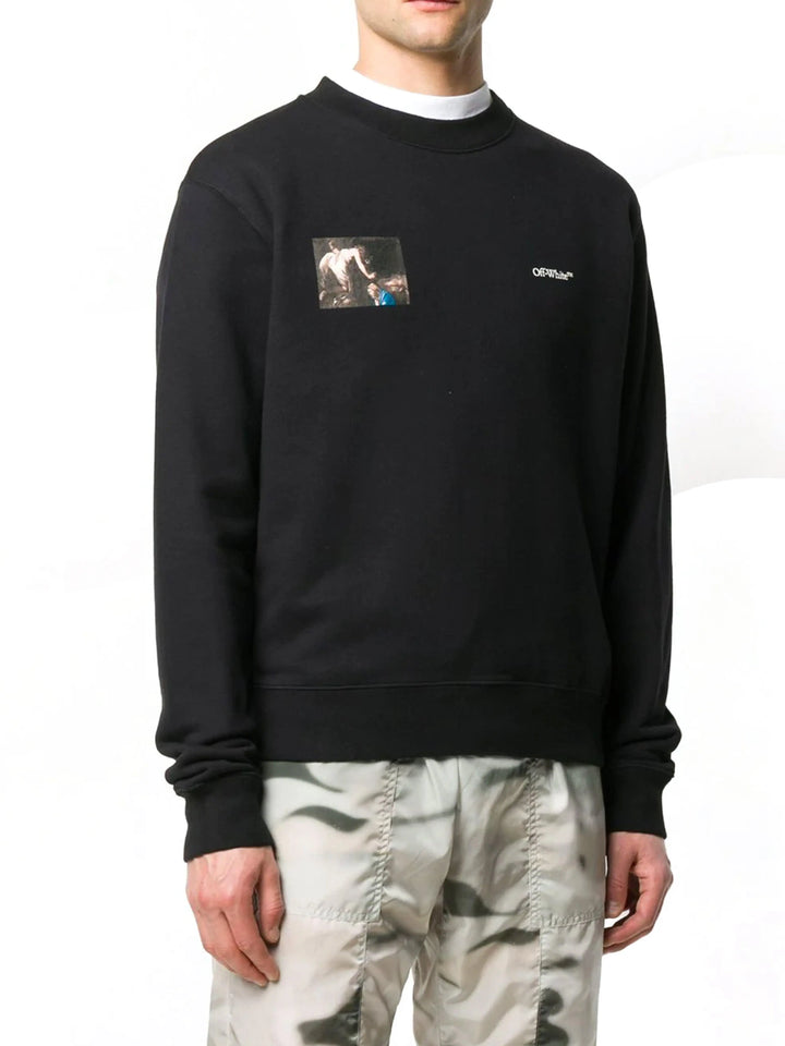 OFF-WHITE Slim Fit Caravaggio Angel Crewneck Black Prior