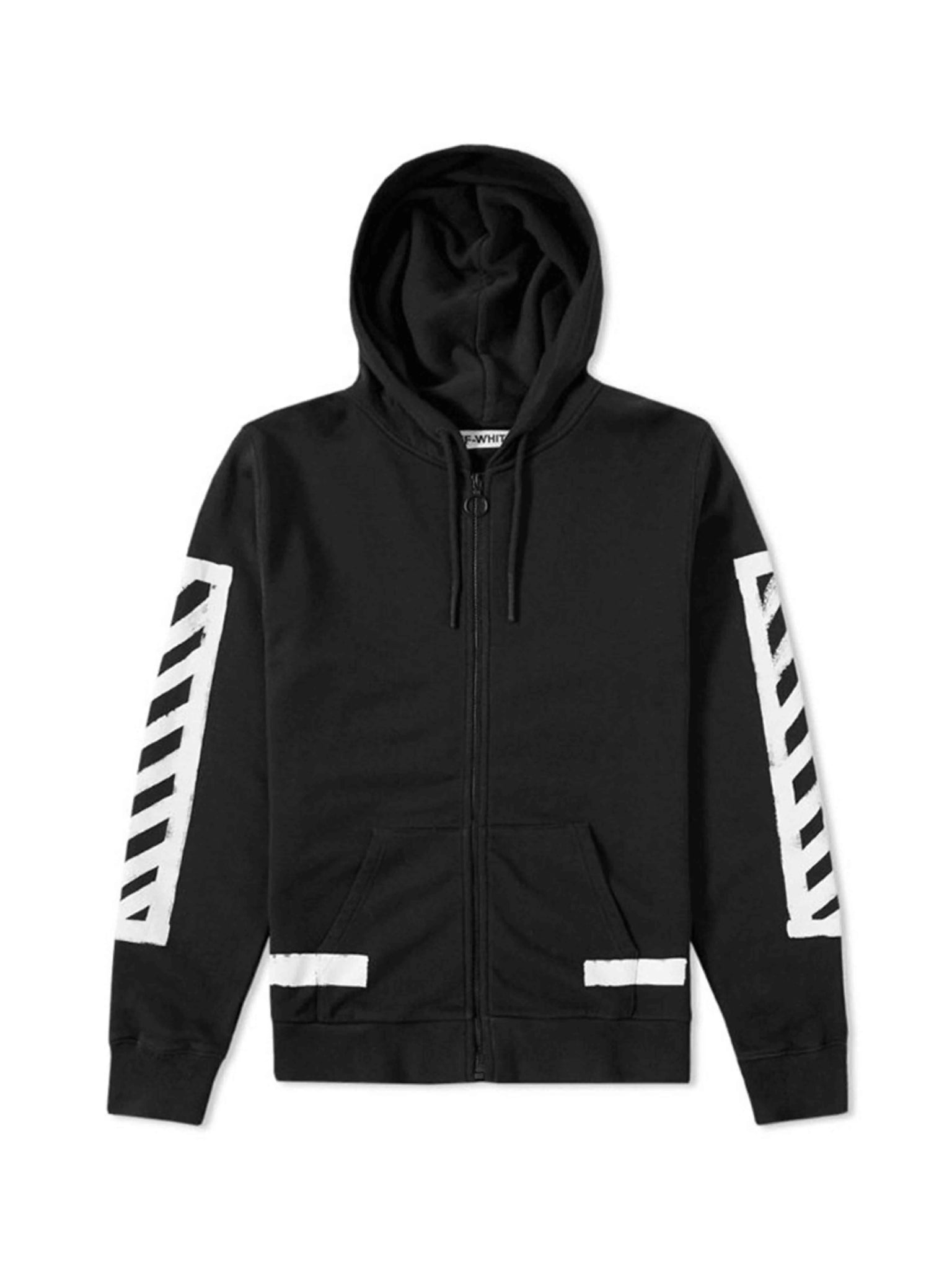 Off-White Brushed Diagonals Zip Up Hoodie Black Off-White