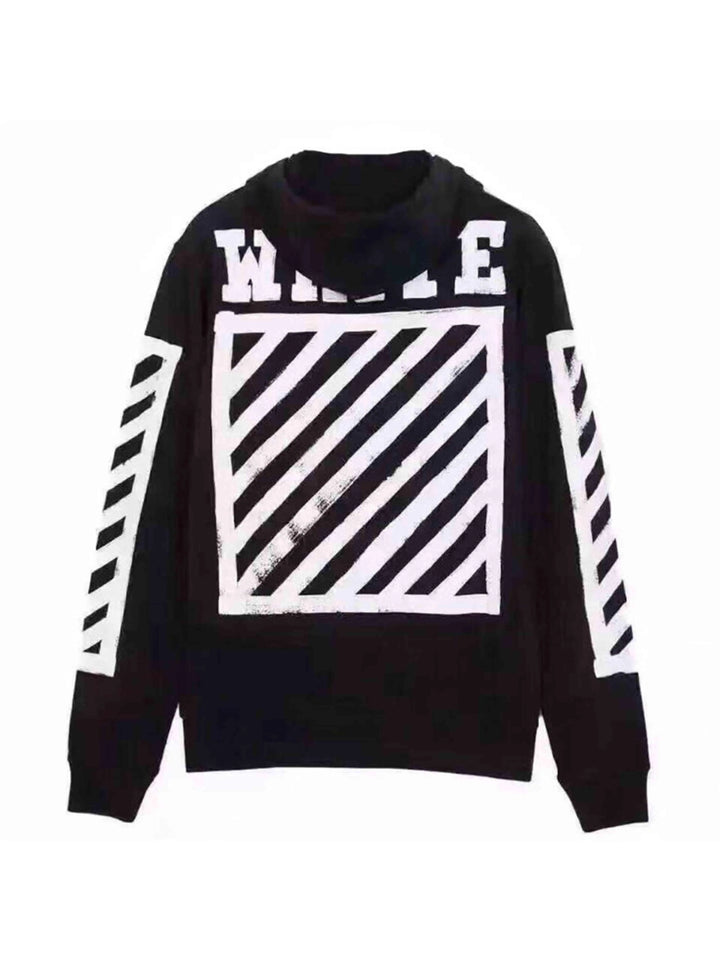 Off-White Brushed Diagonals Zip Up Hoodie Black Off-White