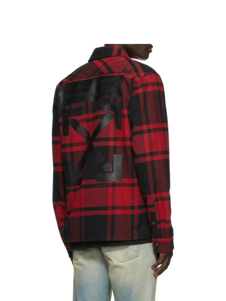 Off-White Stencil Flannel Shirt Red Off-White