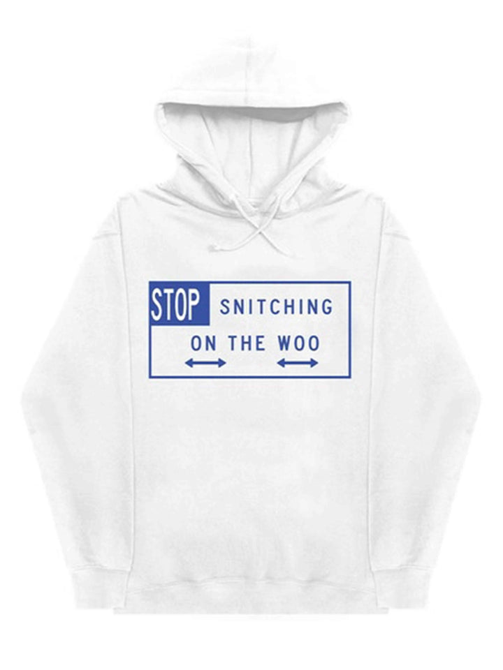 Pop Smoke X Vlone Stop Snitching Hoodie White/Blue Vlone