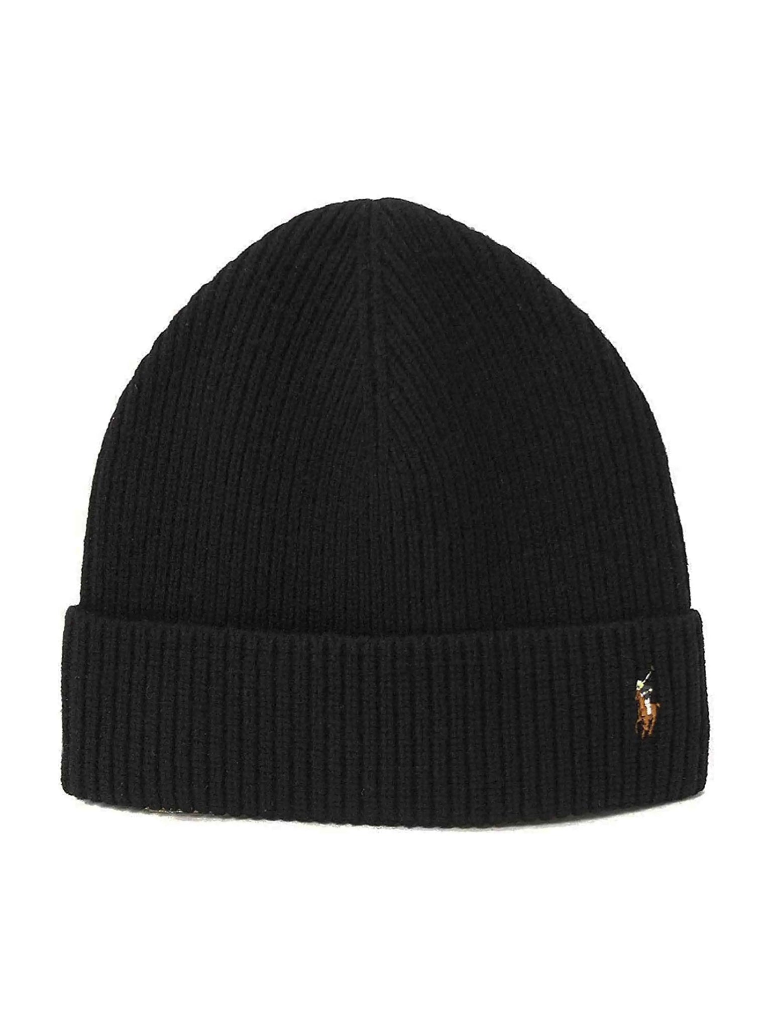 Ralph Lauren Cuffed Merino Beanie Black Prior