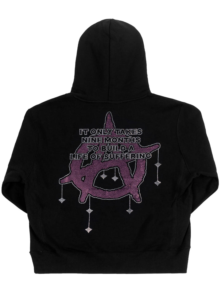 Revenge Black Nine Months Rhinestone Hoodie Prior