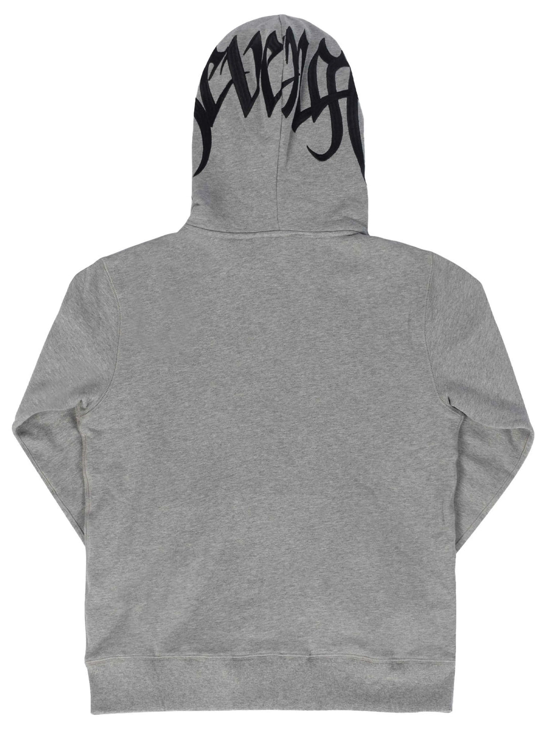 Revenge Embroidered Full Zip Hoodie Grey Prior