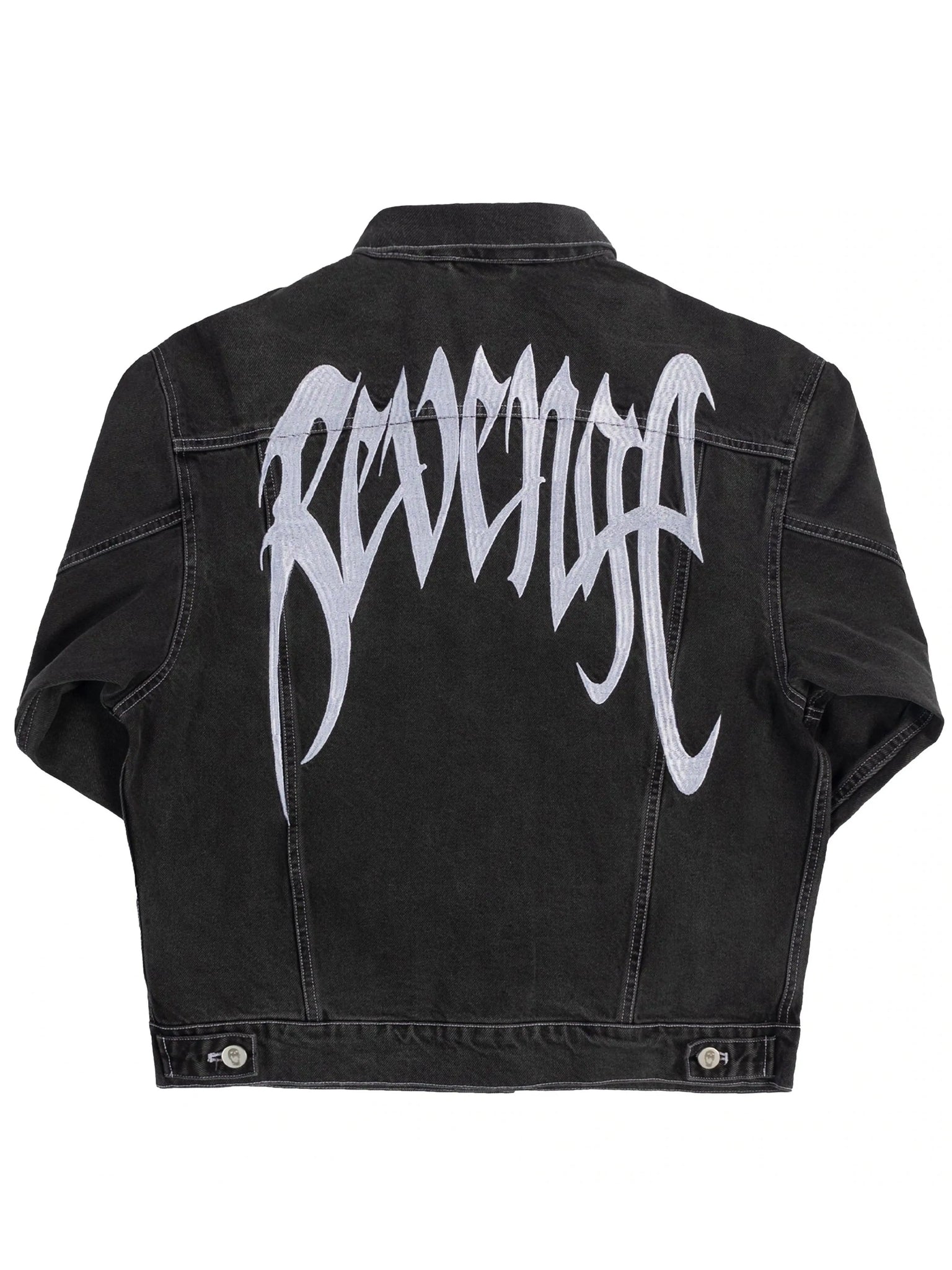 Revenge Embroidered Logo Denim Jacket Black [SS21] Prior