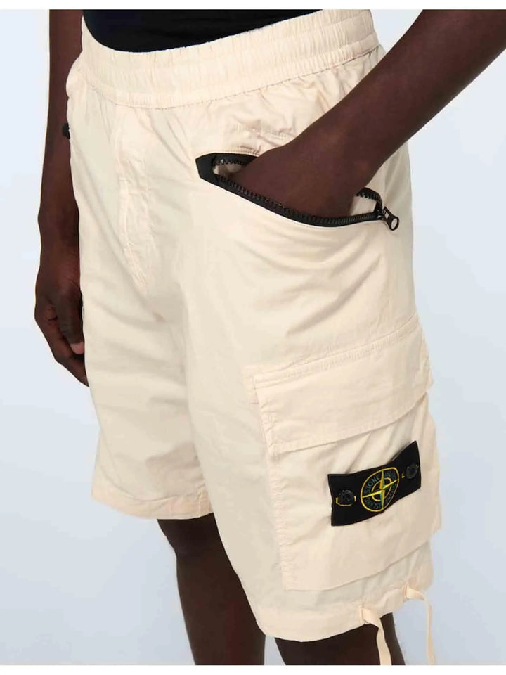 Stone Island Bermuda Cargo Shorts Ivory Prior