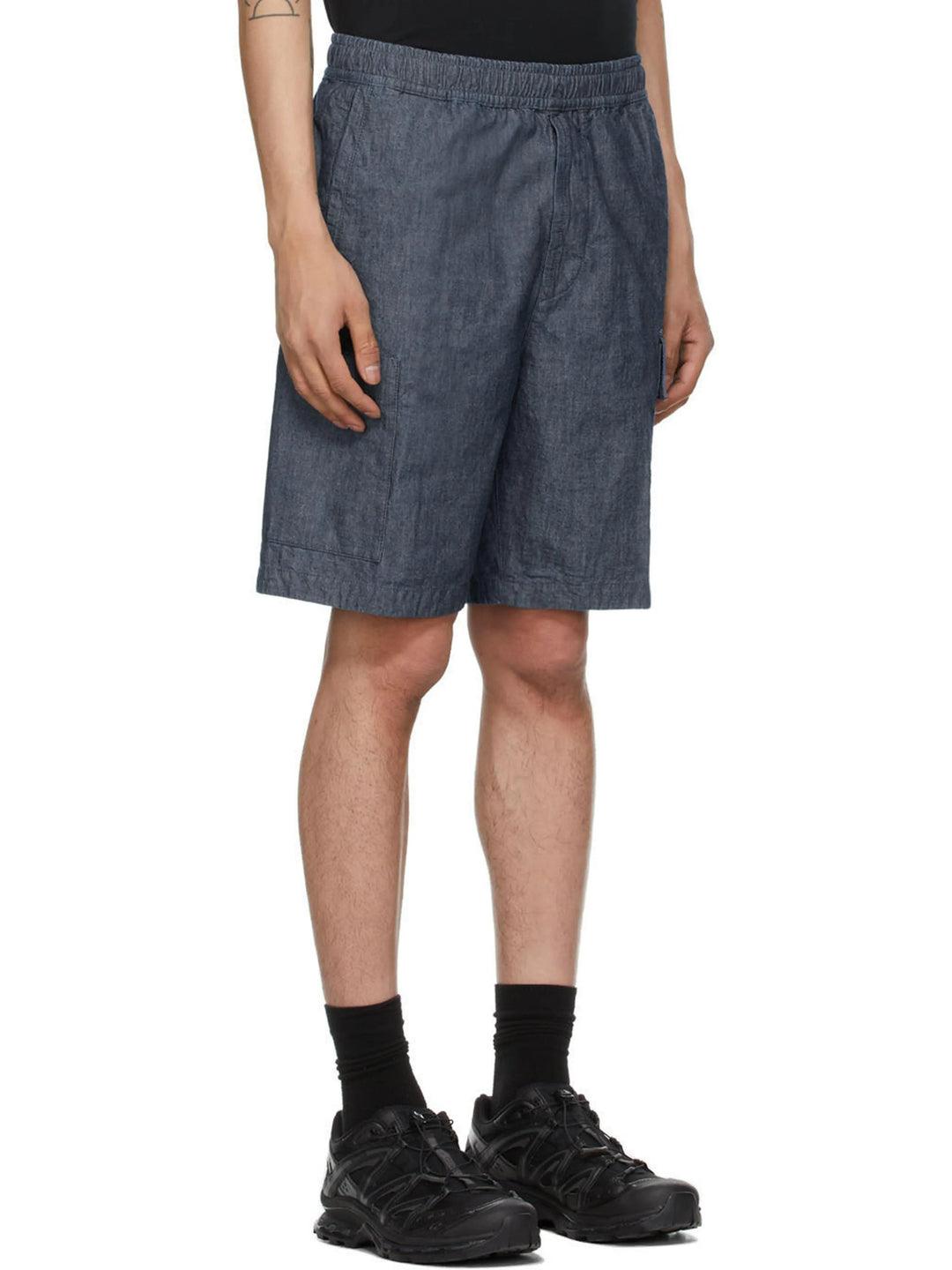 Stone Island Blue Chambray Cargo Shorts Prior