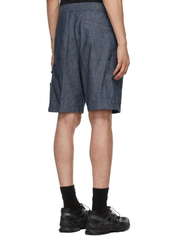 Stone Island Blue Chambray Cargo Shorts Prior