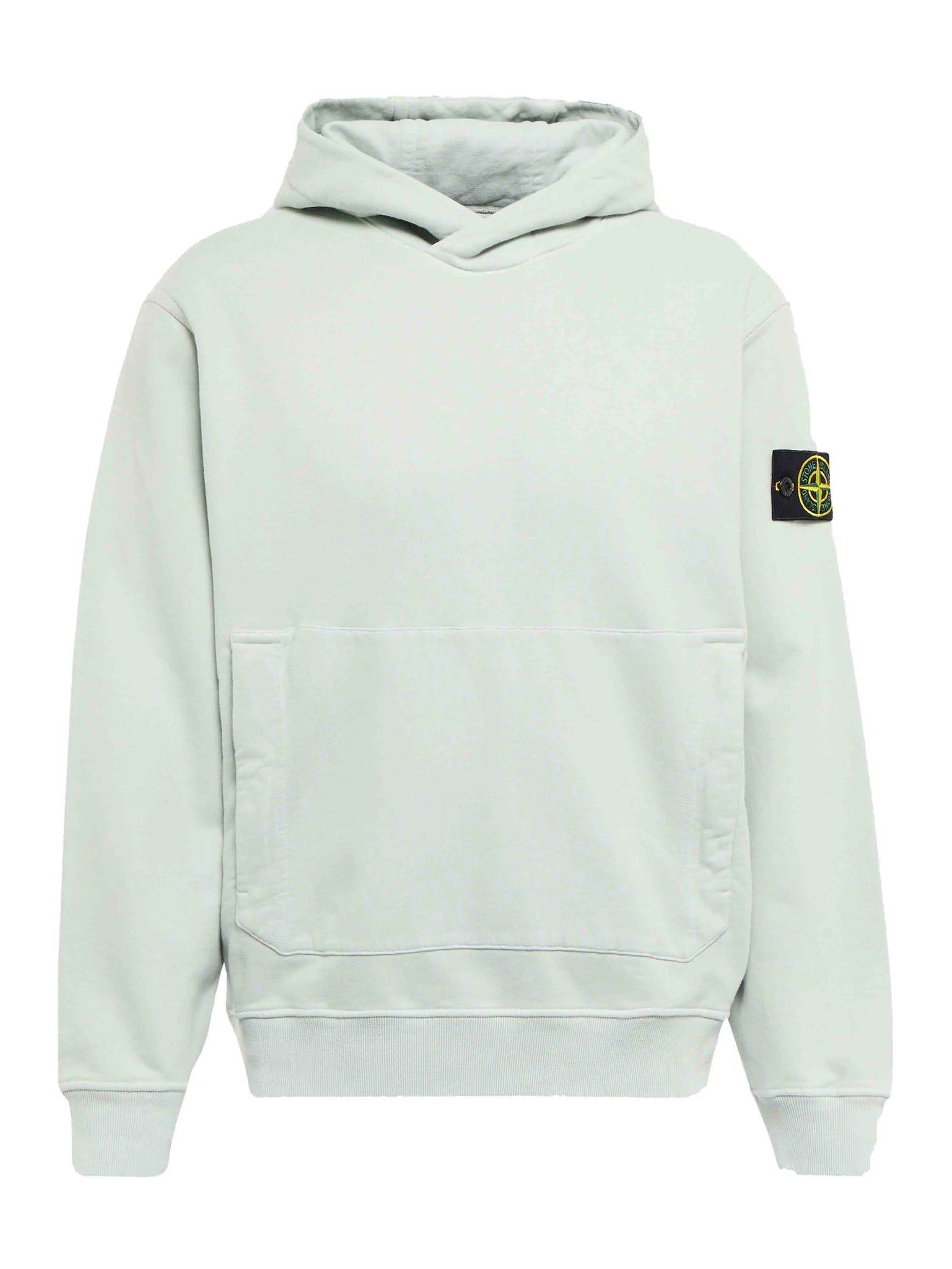 Stone Island Cotton Hooded Sweatshirt Light Blue Grey Prior