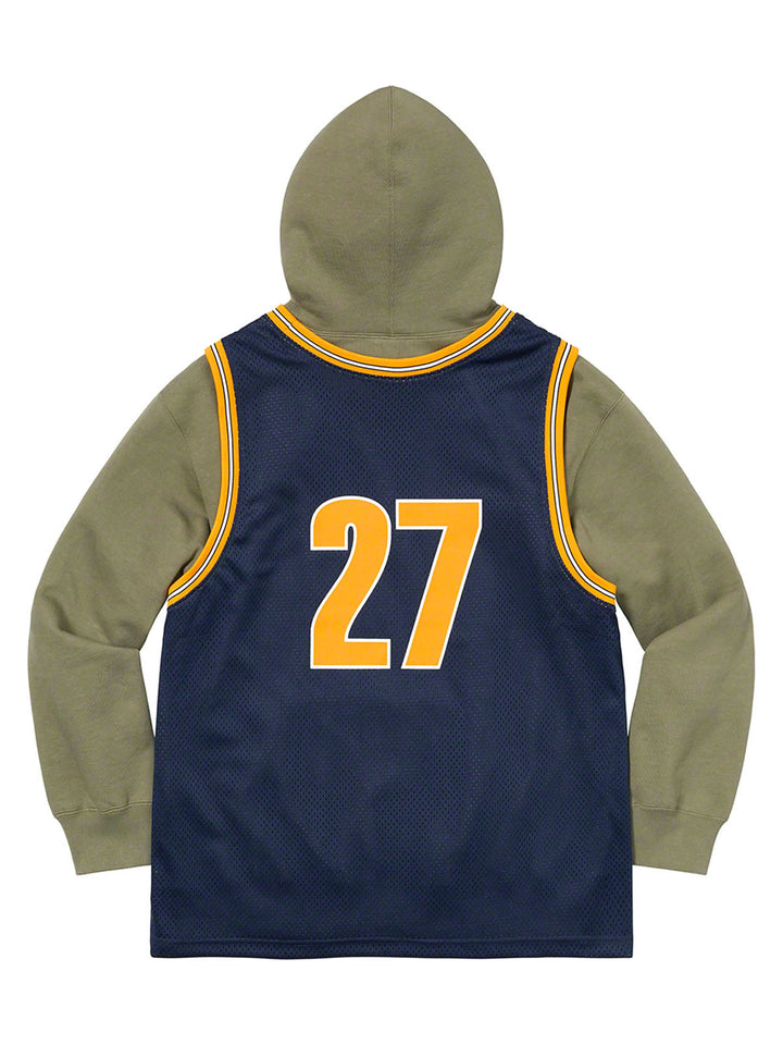 Supreme Basketball Jersey Hooded Sweatshirt Light Olive [SS21] Prior