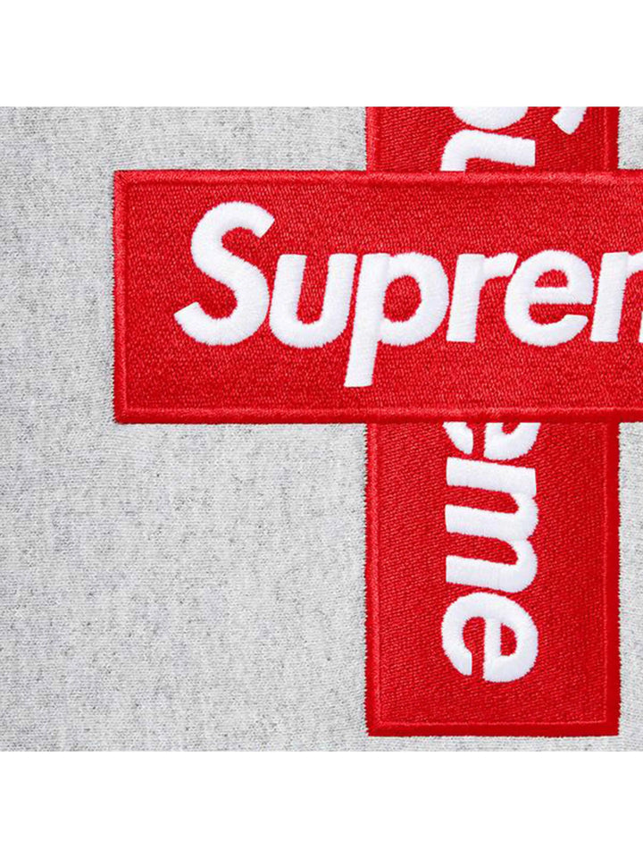 Supreme Cross Box Logo Hooded Sweatshirt Heather Grey [FW20] Prior