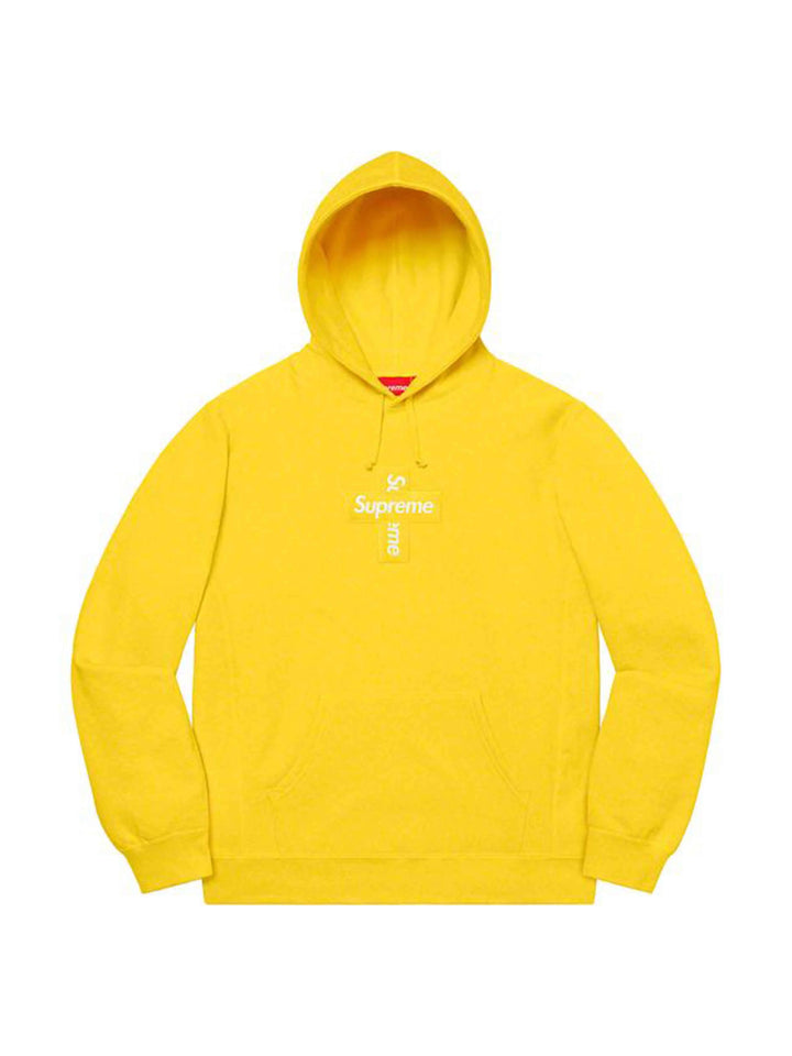 Supreme Cross Box Logo Hooded Sweatshirt Lemon [FW20] Prior