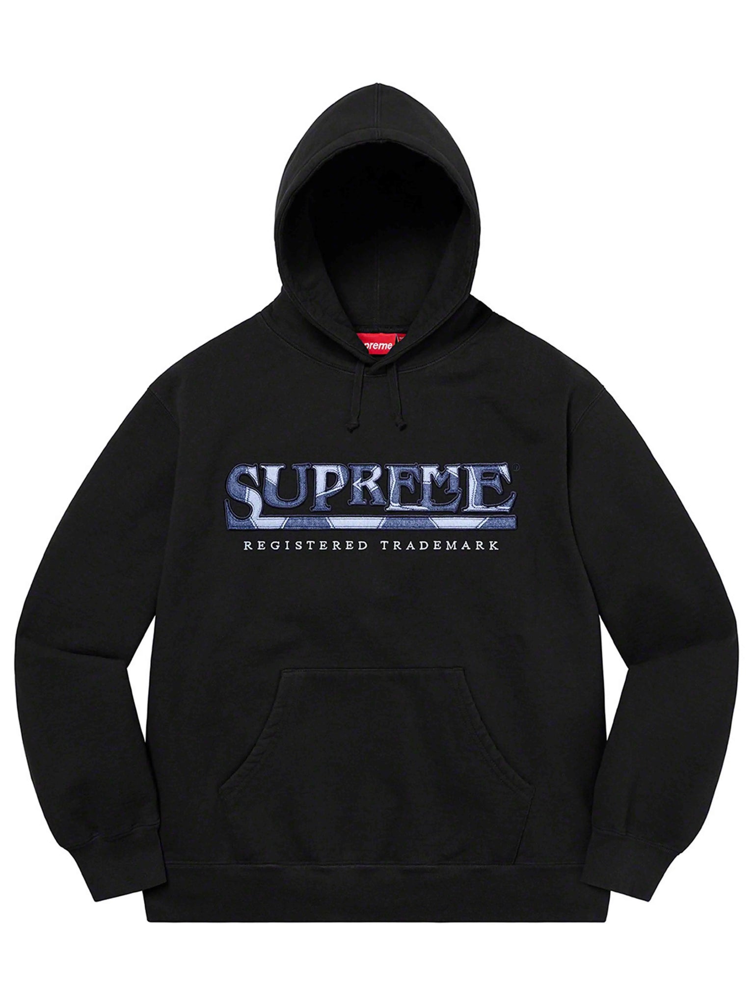 Supreme Denim Logo Hoodie Black [SS21] Prior