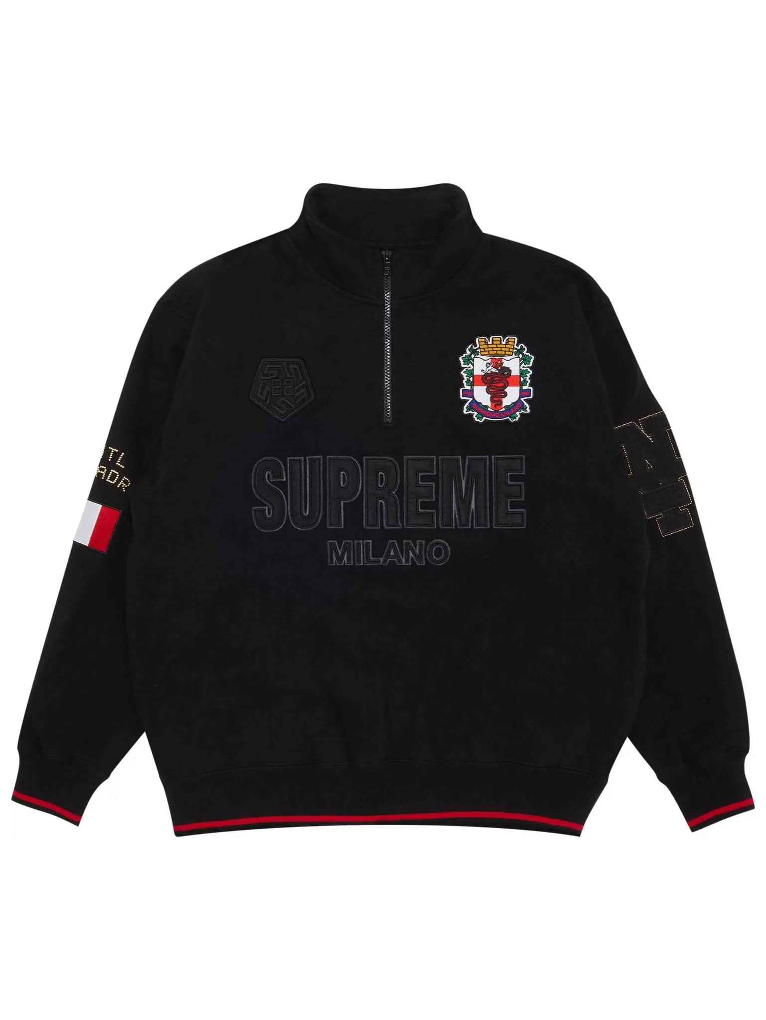 Supreme Milano Half Zip Pullover Black (FW22) Prior