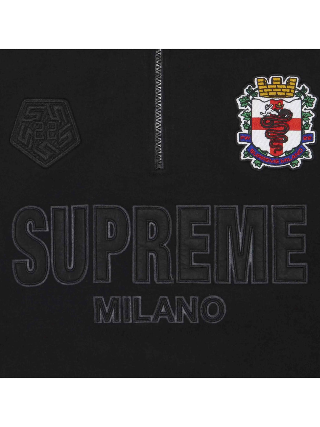 Supreme Milano Half Zip Pullover Black (FW22) Prior