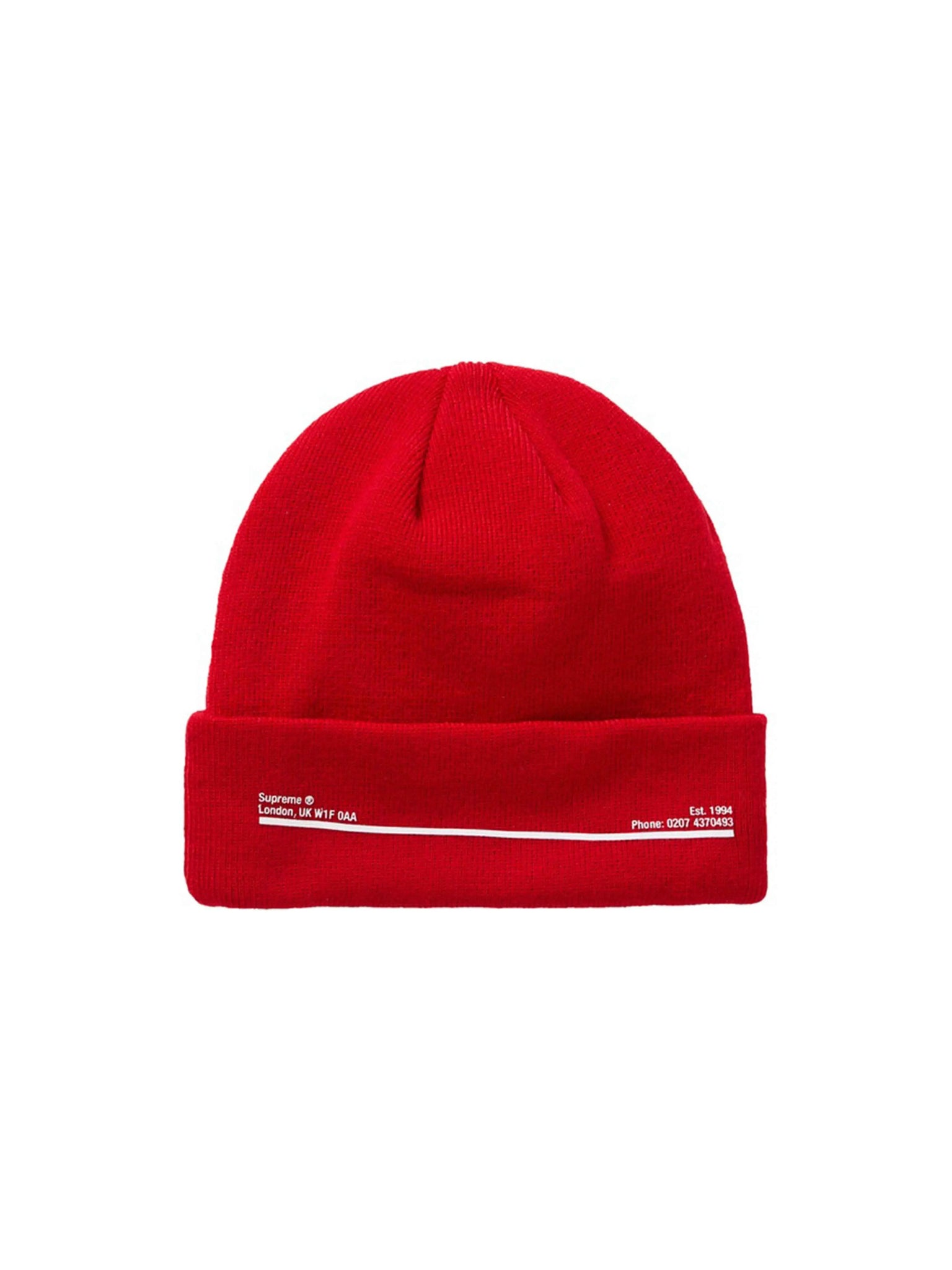 Supreme New Era Shop Beanie Red London [FW20] Supreme