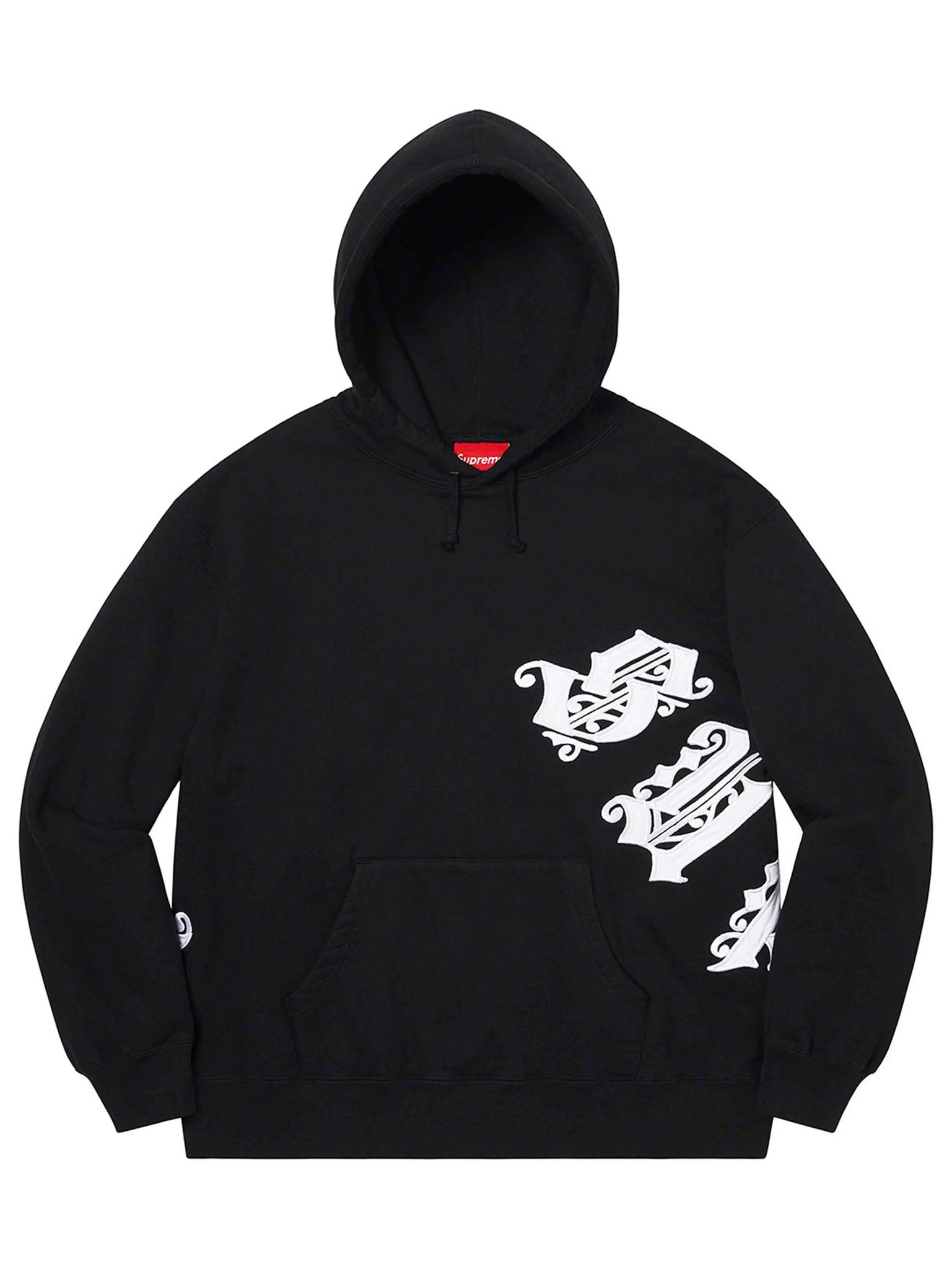 Supreme Old English Wrap Hooded Sweatshirt Black (SS21) Prior