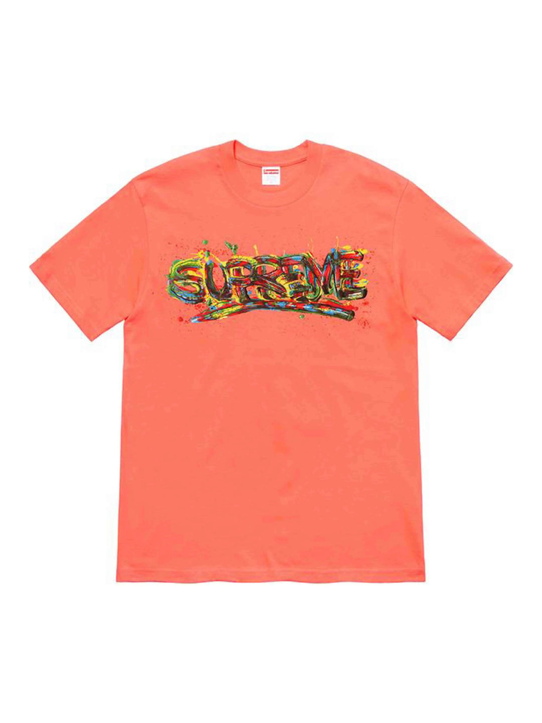 Supreme Paint Logo Tee Neon Orange L Supreme