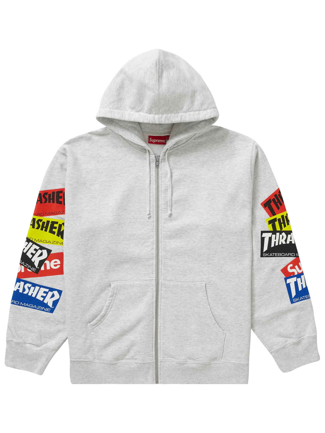 Supreme Thrasher Multi Logo Zip Up Hooded Sweatshirt Ash Grey (FW21) Prior