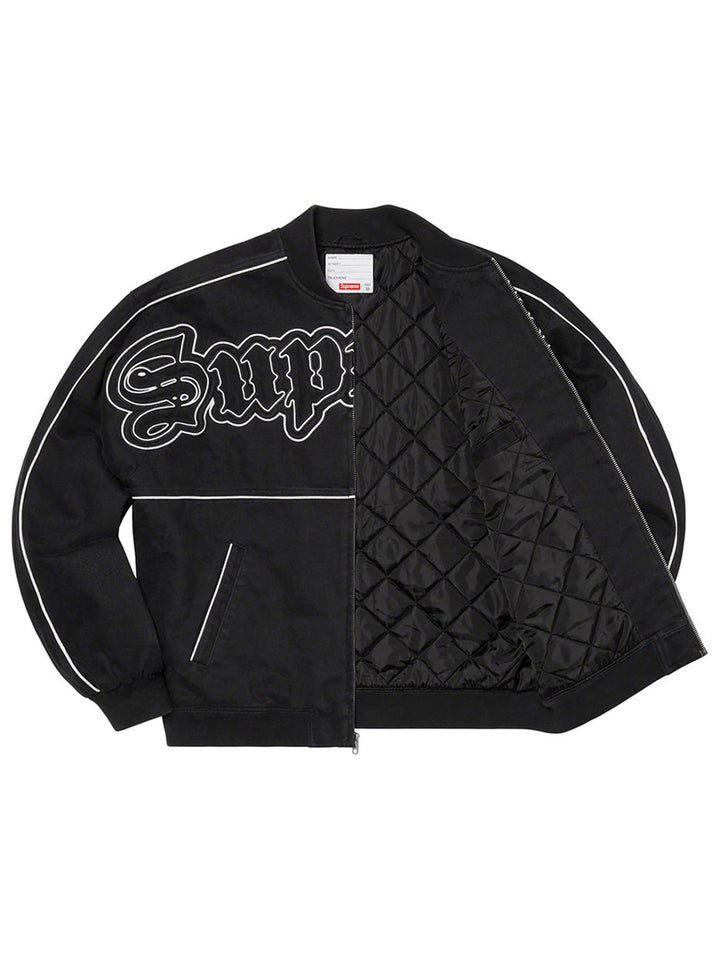 Supreme Twill Old English Varsity Jacket Black (SS21) Prior