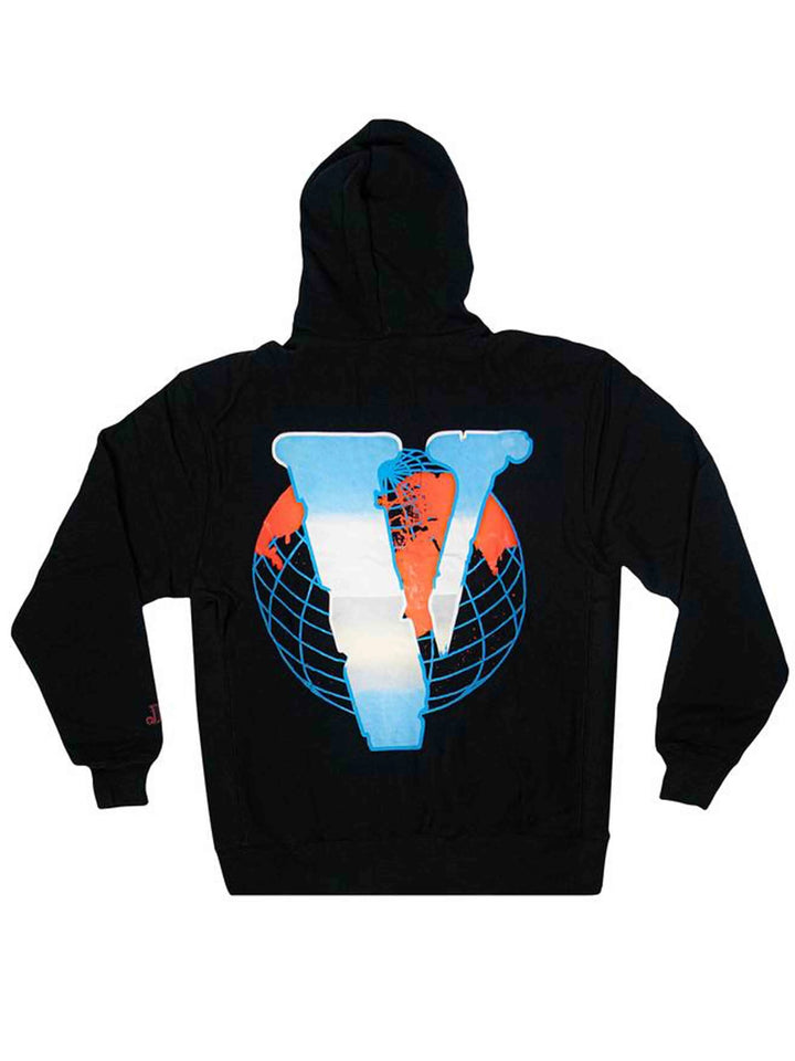 Vlone x Juice Wrld Globe Graphic Hoodie Black/Multicolour Vlone