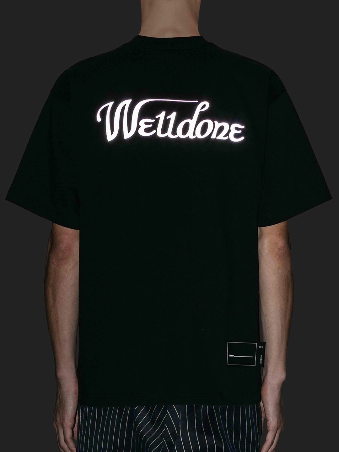 We11done Black Reflective Logo Tee Prior