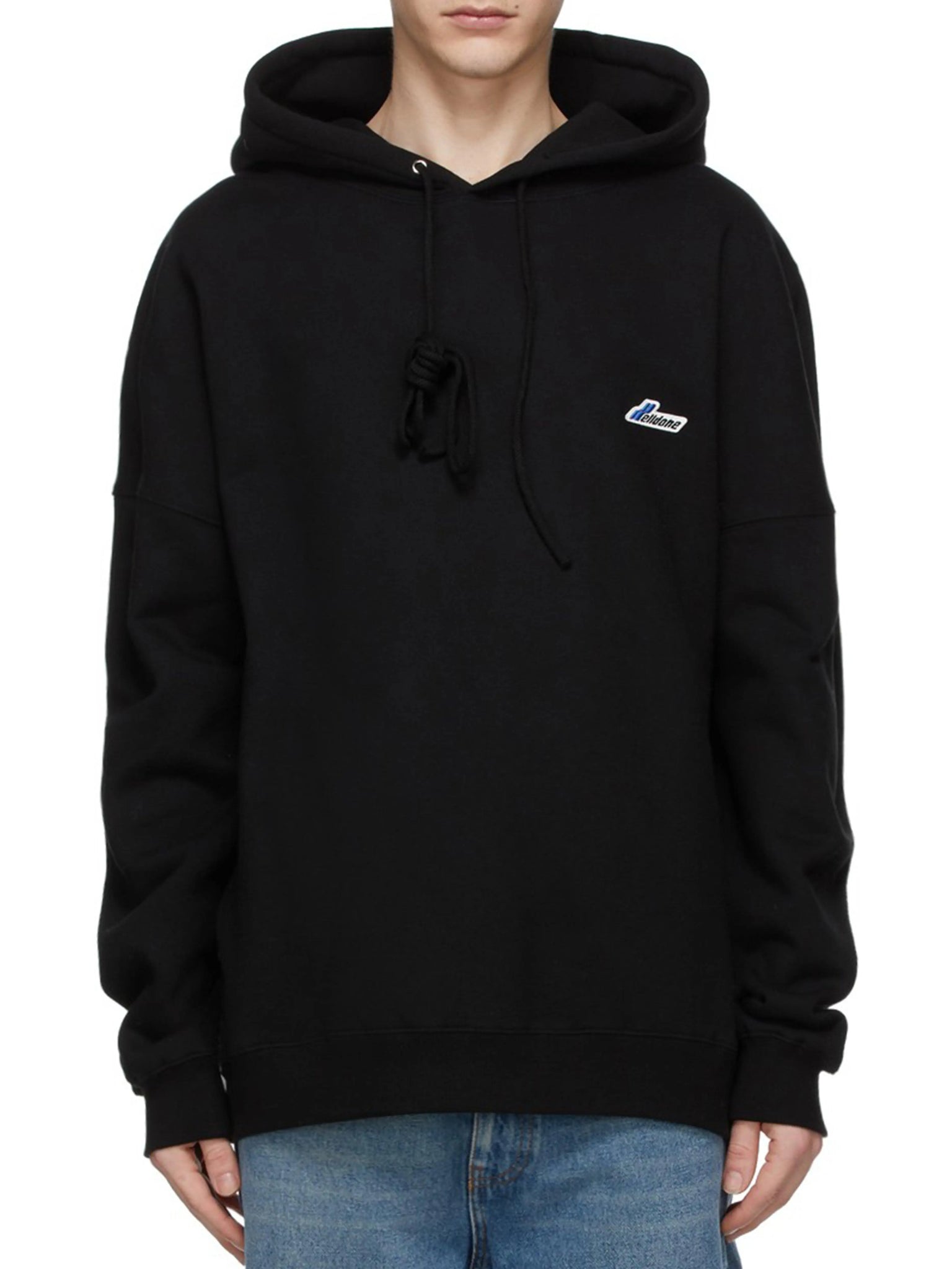 We11done Embroidered Logo Hoodie Black Prior