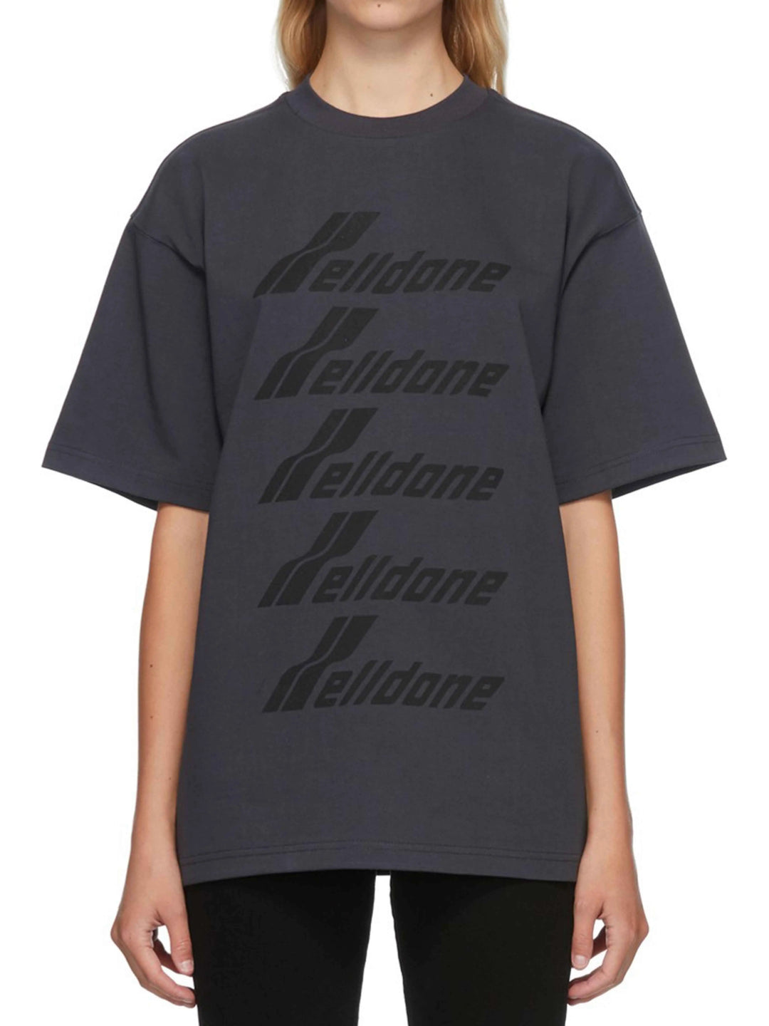 We11done Oversized Front Logo Tee Charcoal Prior