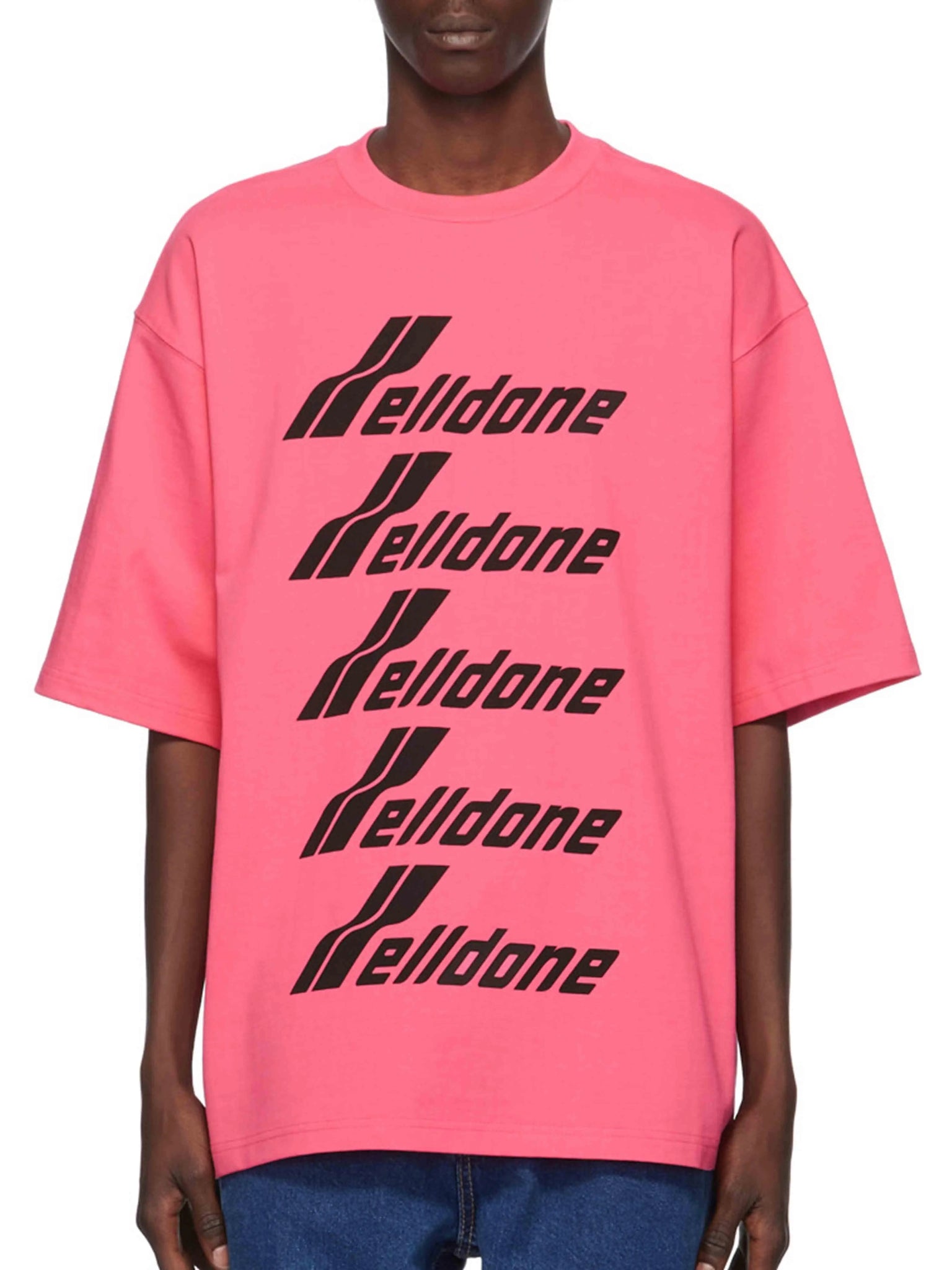We11done Oversized Front Logo Tee Pink Prior
