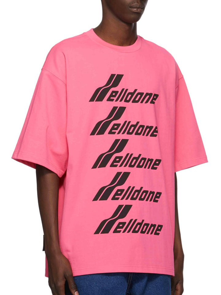 We11done Oversized Front Logo Tee Pink Prior