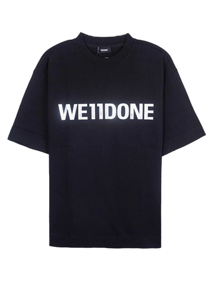 We11done Oversized Metal Logo Tee Black Prior