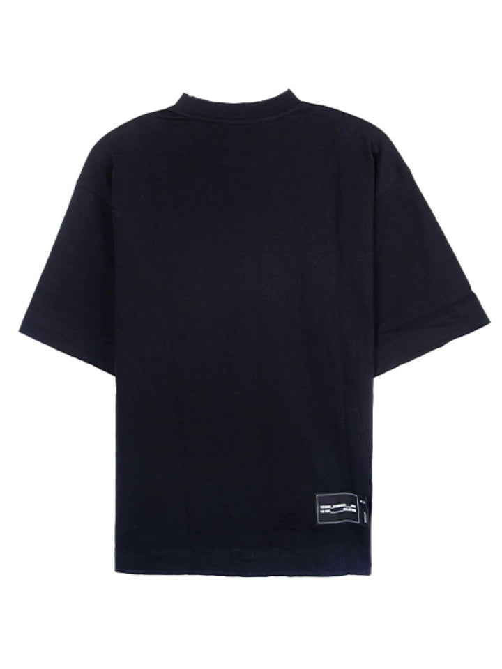 We11done Oversized Metal Logo Tee Black Prior