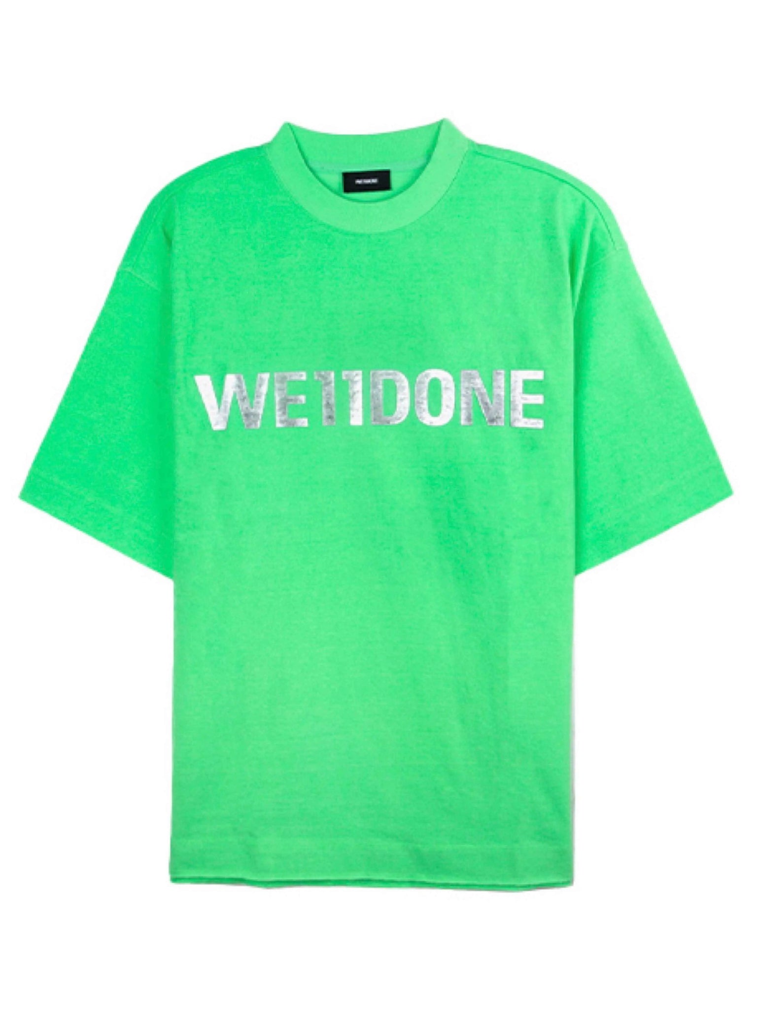 We11done Oversized Metal Logo Tee Green Prior