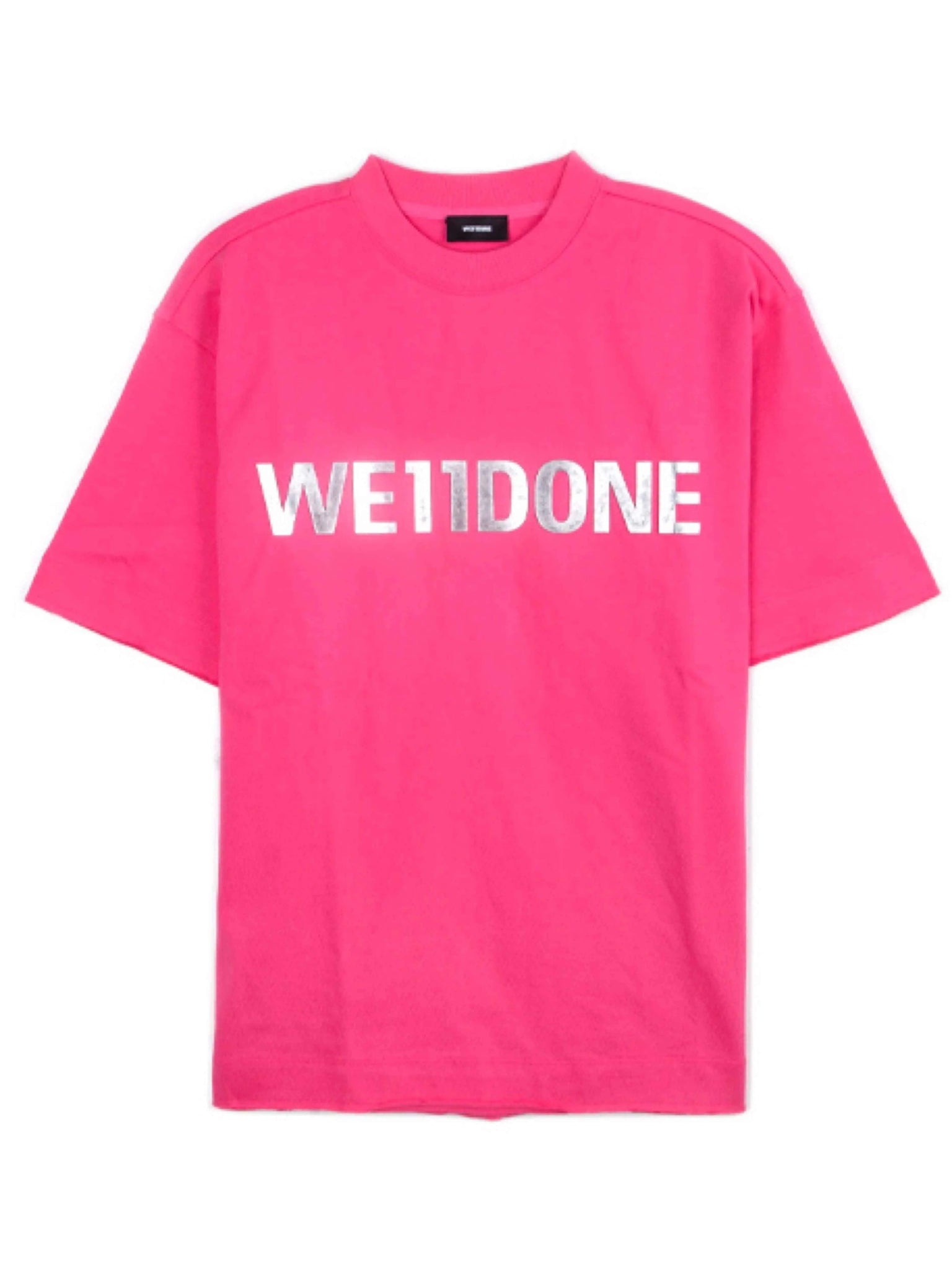 We11done Oversized Metal Logo Tee Pink Prior